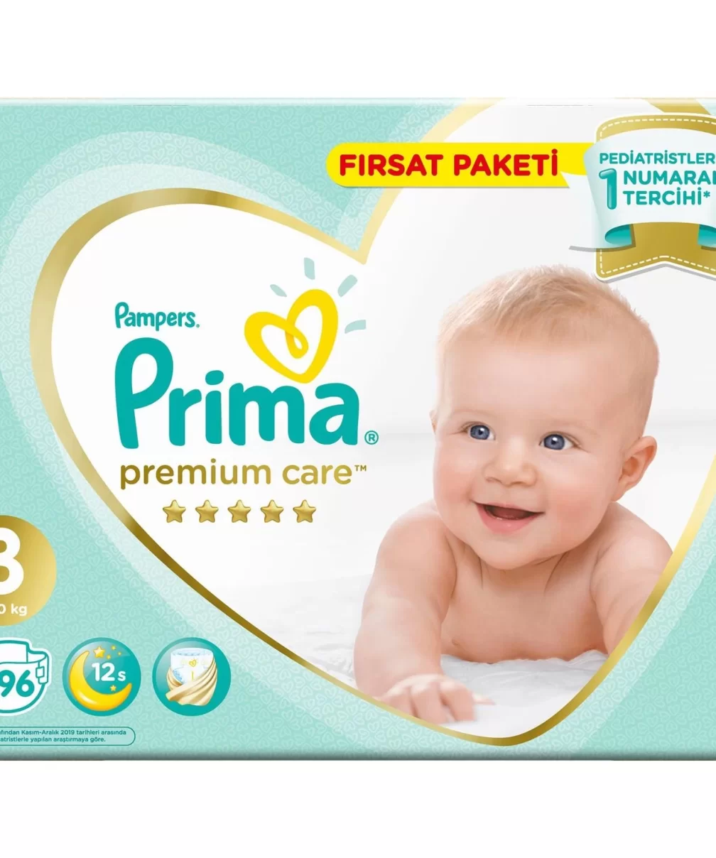 Prima Premium Care Bebek Bezi Fırsat Paketi 3 Beden 96 Adet