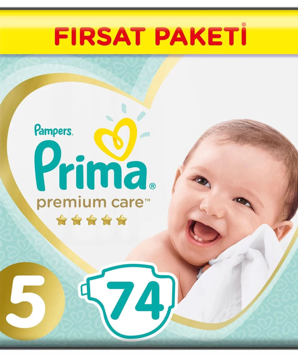 Prima Premium Care Bebek Bezi Fırsat Paketi 5 Beden 74 Adet