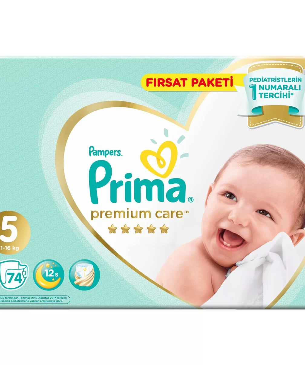 Prima Premium Care Bebek Bezi Fırsat Paketi 5 Beden 74 Adet