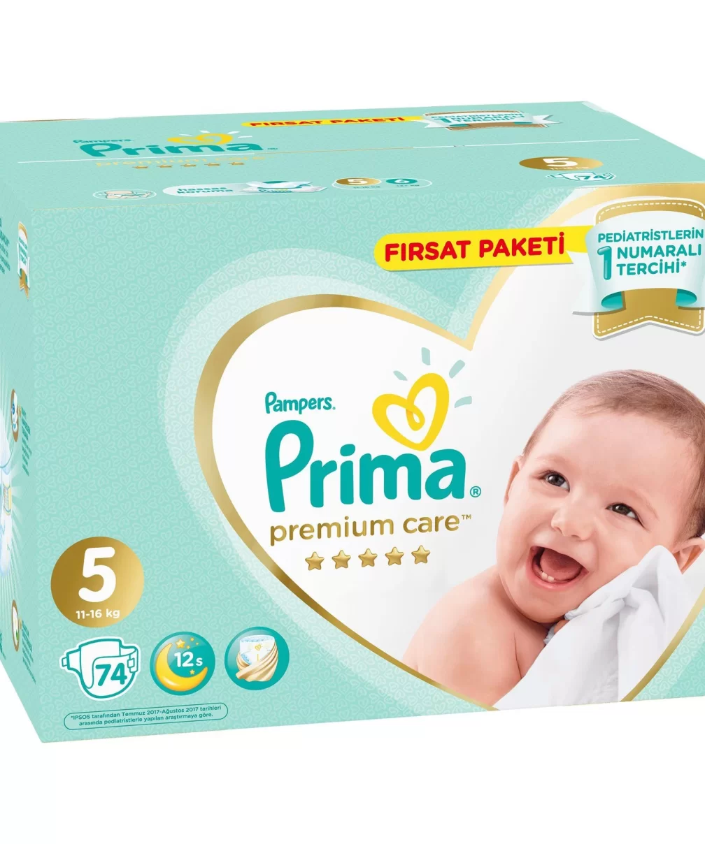 Prima Premium Care Bebek Bezi Fırsat Paketi 5 Beden 74 Adet