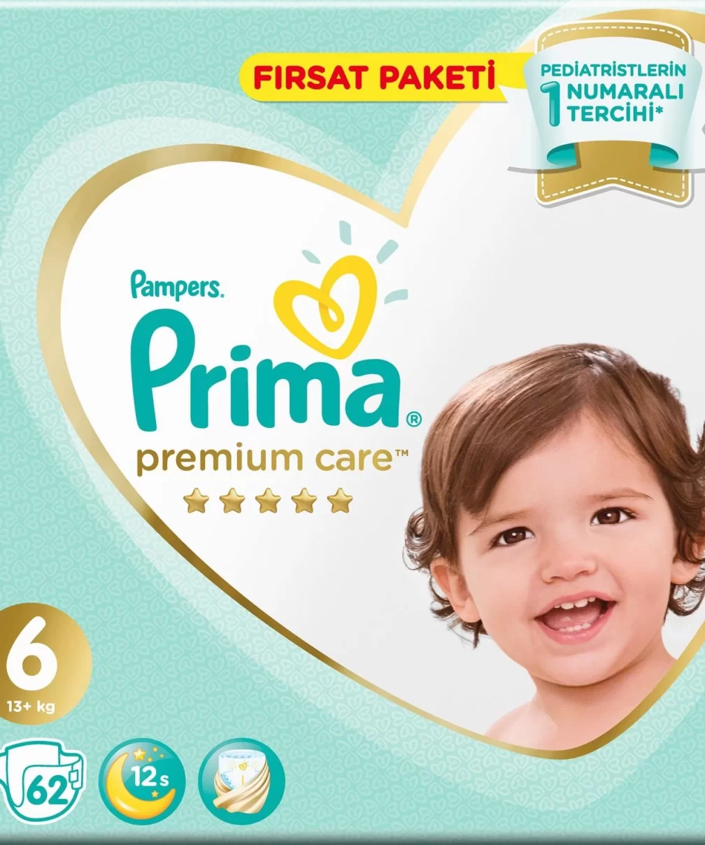 Prima Premium Care Bebek Bezi Fırsat Paketi 6 Beden 62 Adet