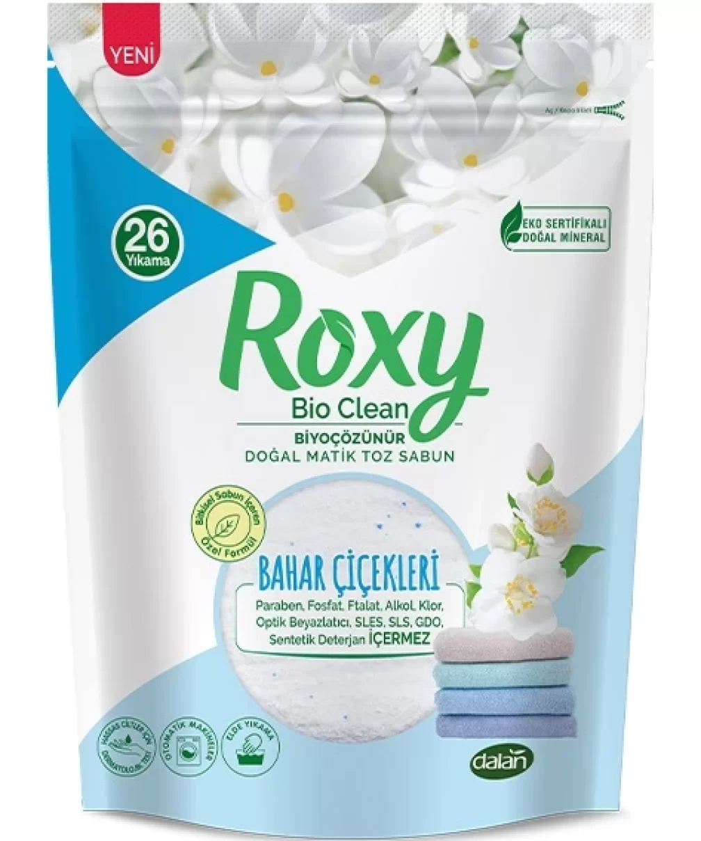 Roxy Bio Clean Doğal Matik Toz Sabun Bahar Çiçekleri 1600 Gr