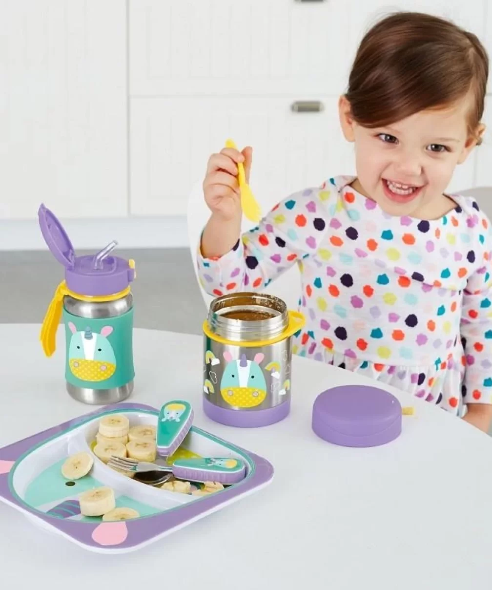 Skip Hop Zoo Pipetli Paslanmaz Çelik Suluk 350 ml Unicorn