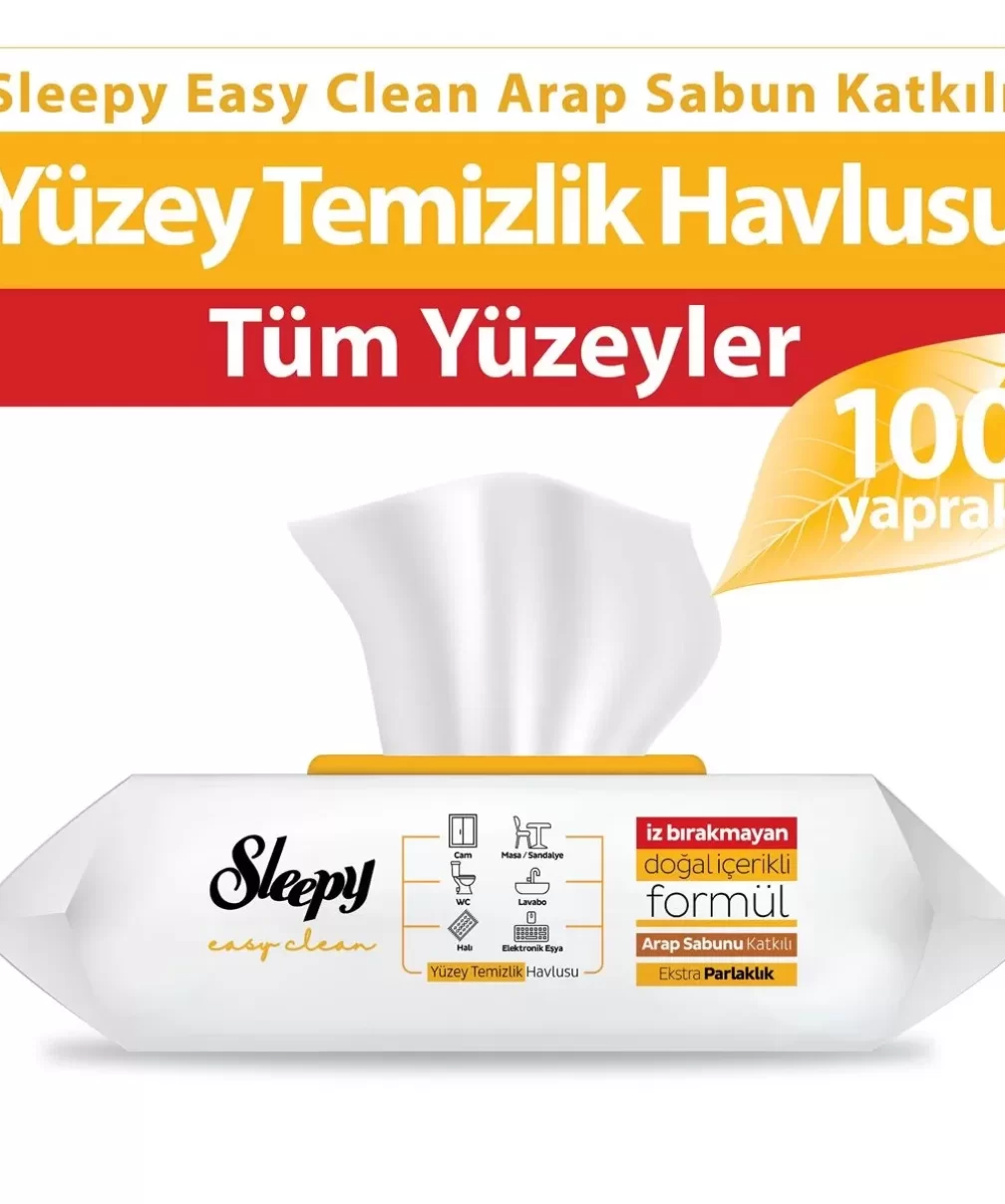 Sleepy Arap Sabunu Katkılı Yüzey Temizlik Havlusu 100 Adet