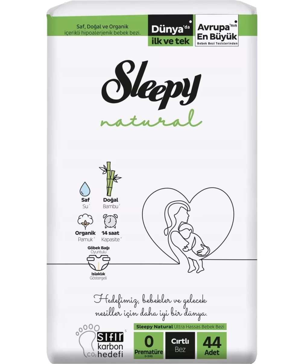 Sleepy Natural Bebek Bezi 0 Beden Premature 44 Adet