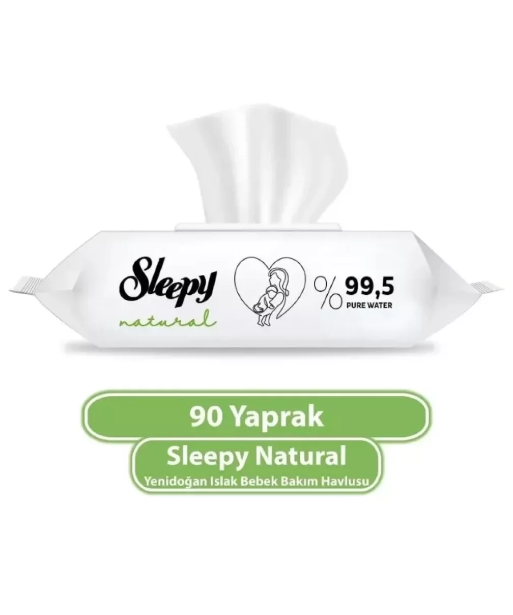 Sleepy Natural Yenidoğan Islak Bebek Bakım Havlusu 90 Adet