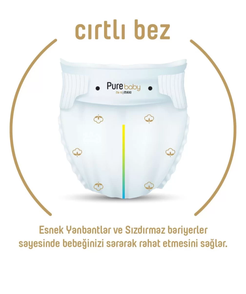 Sleepy Pure Baby Organik Bebek Bezi 2li Jumbo 4 Beden 7-16 Kg 52 Adet