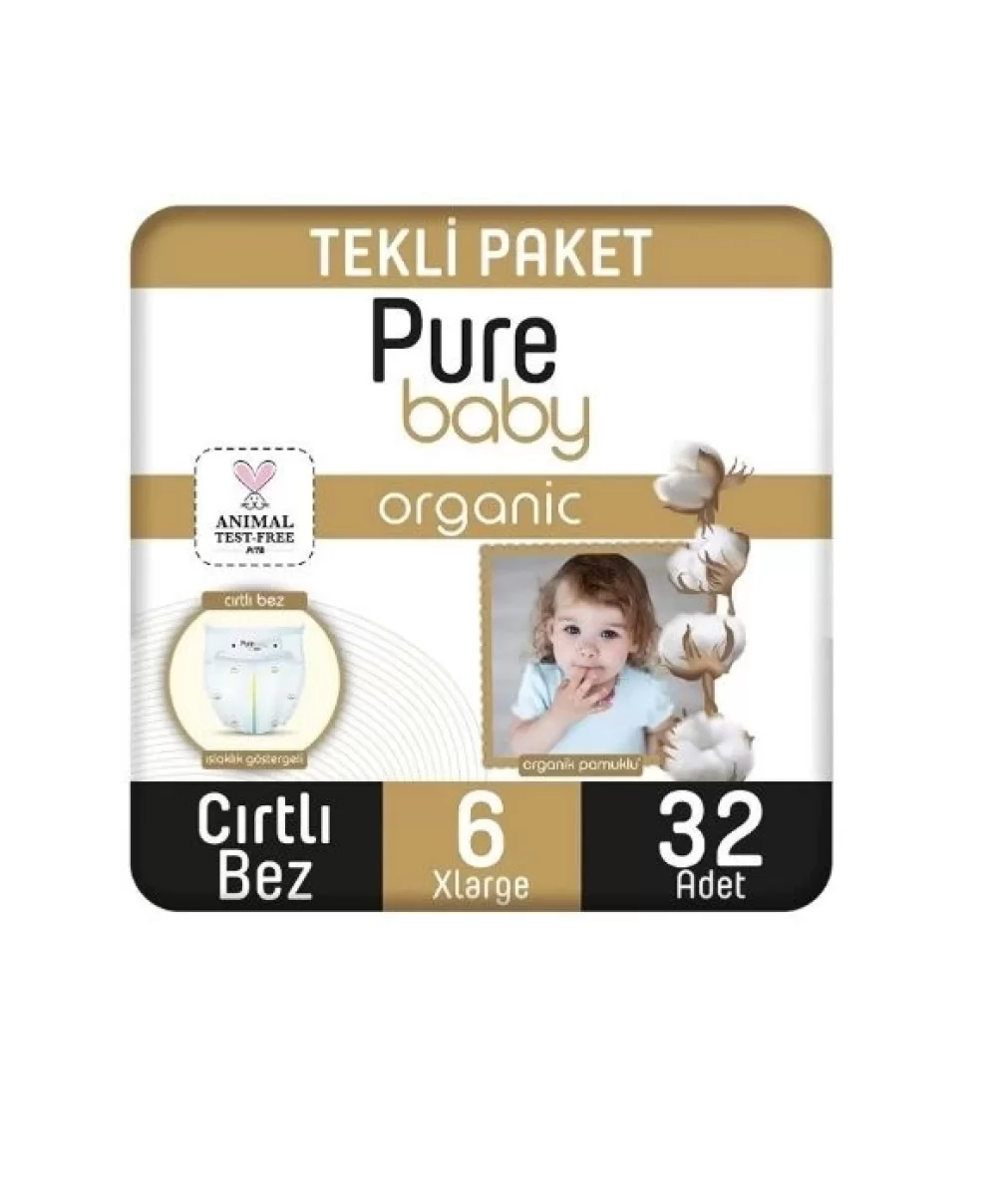 Sleepy Pure Baby Organik Bebek Bezi 2li Jumbo 6 Beden 15-27 Kg 32 Adet