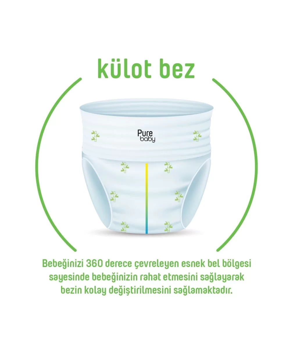 Sleepy Pure Baby Organik Külot Bez 2Li Jumbo 4 Beden 7-16 Kg 48 Adet