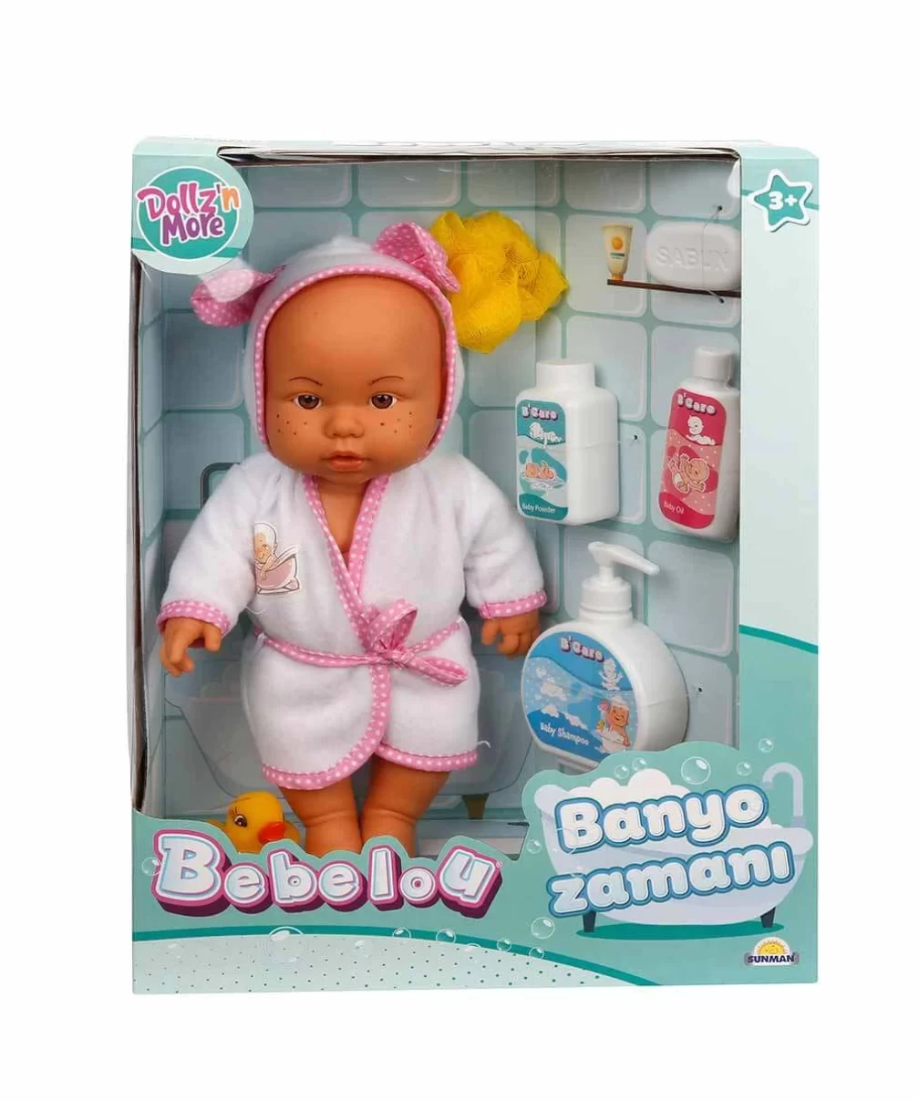 Sunman Bebelou Banyo Zamanı Bebek Seti 35 Cm