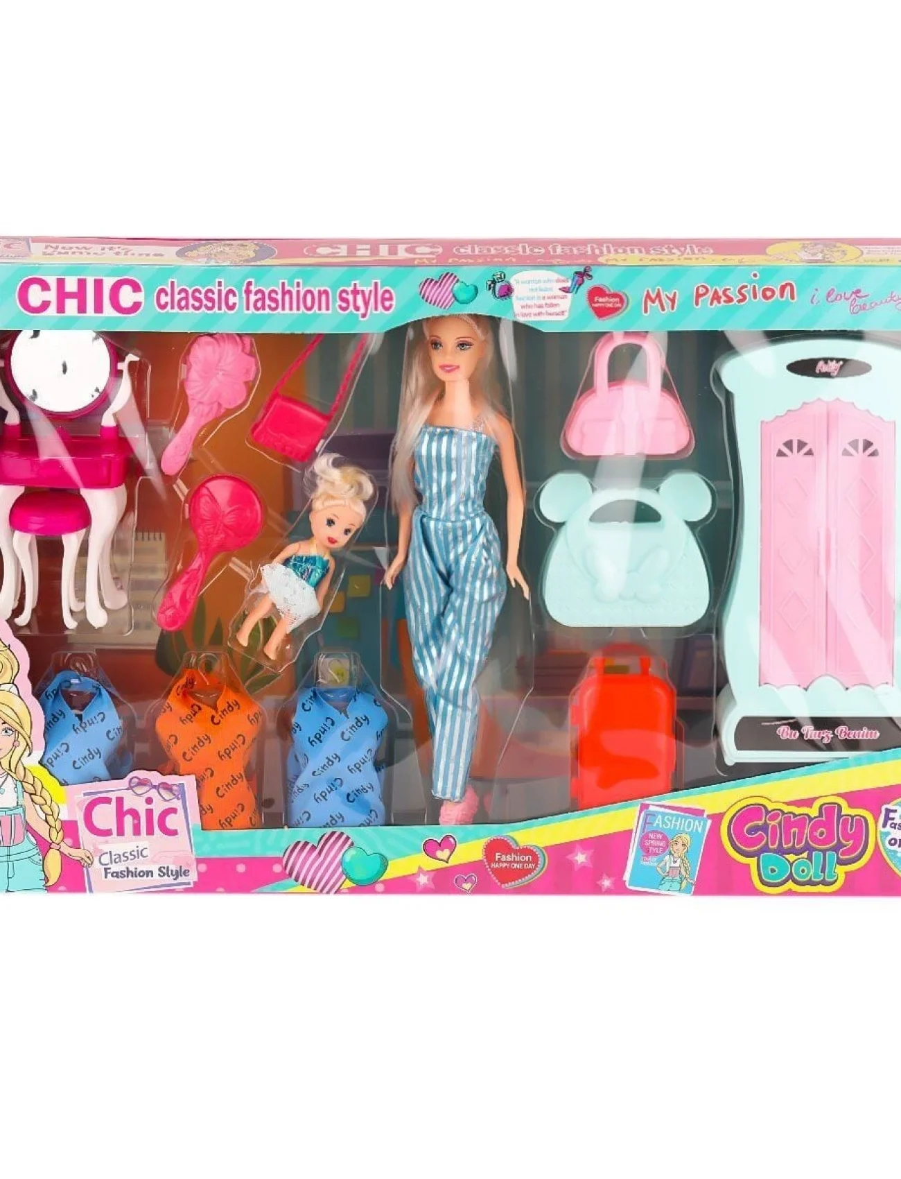 02259 Cindy Doll Dolaplı Bebek Oyun Seti -Oydaş Oyuncak