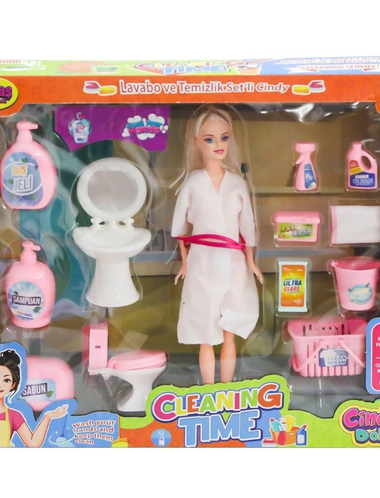 02452 Cindy Doll Bebek Lavabo ve Temizlik Seti  -Oydaş Oyuncak