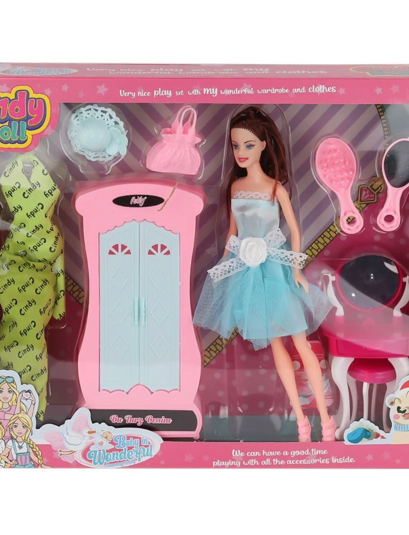 02453 Cindy Doll Dolaplı Makyaj Masalı Bebek -Oydaş Oyuncak