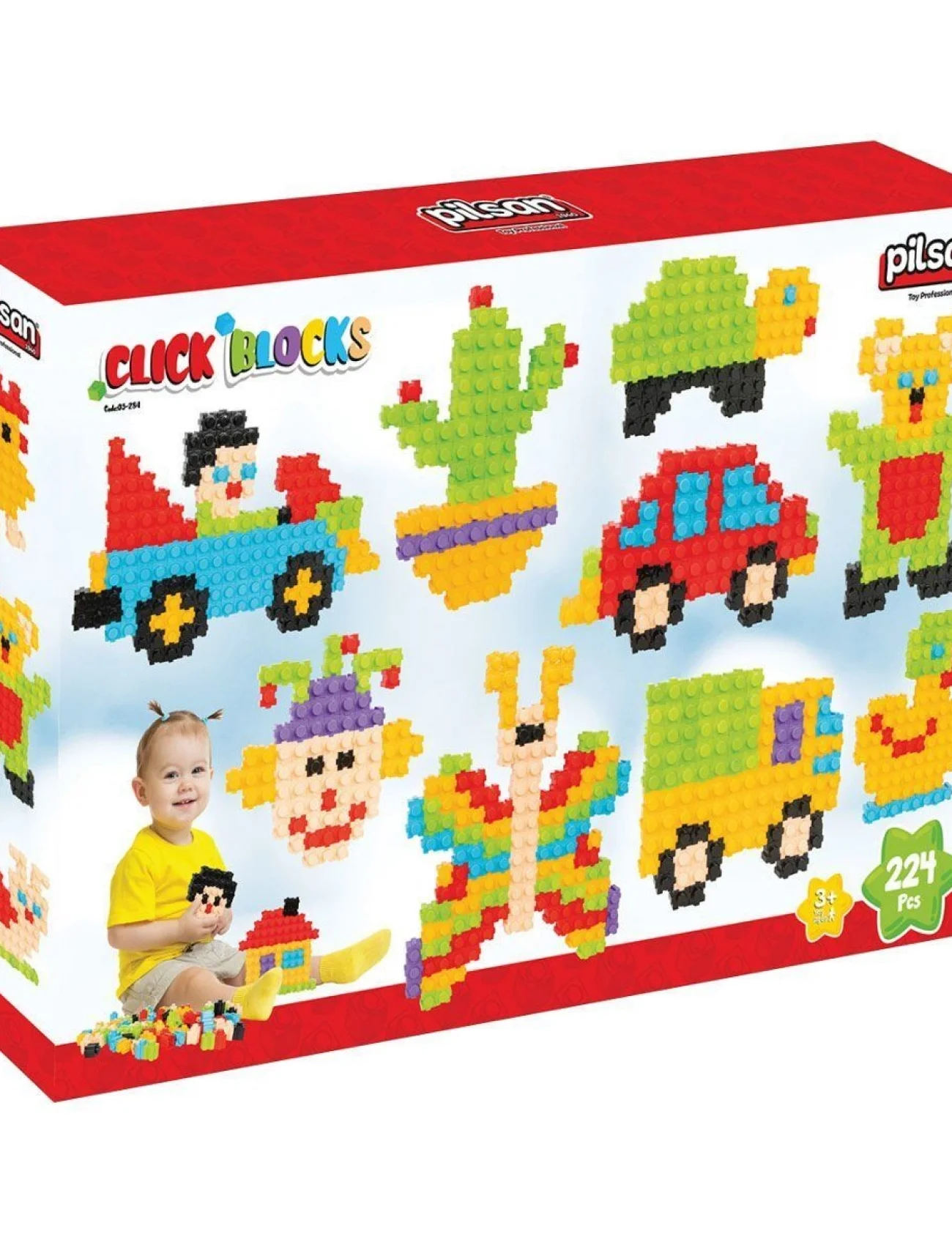 03 296 Çıt Çıt Bloklar 224 Parça -Pilsan Oyuncak