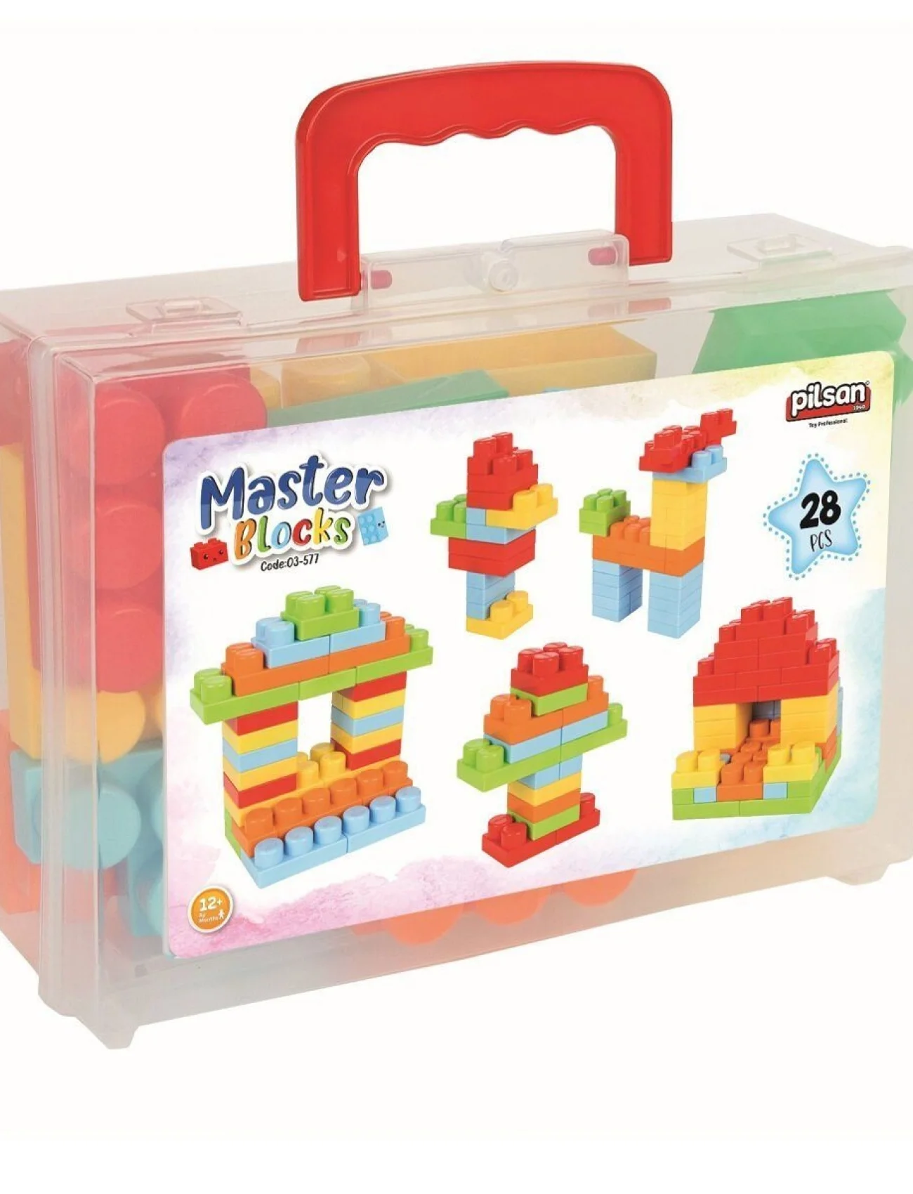 03 577 Master Bloklar 28 Parça Çantalı -Pilsan Oyuncak