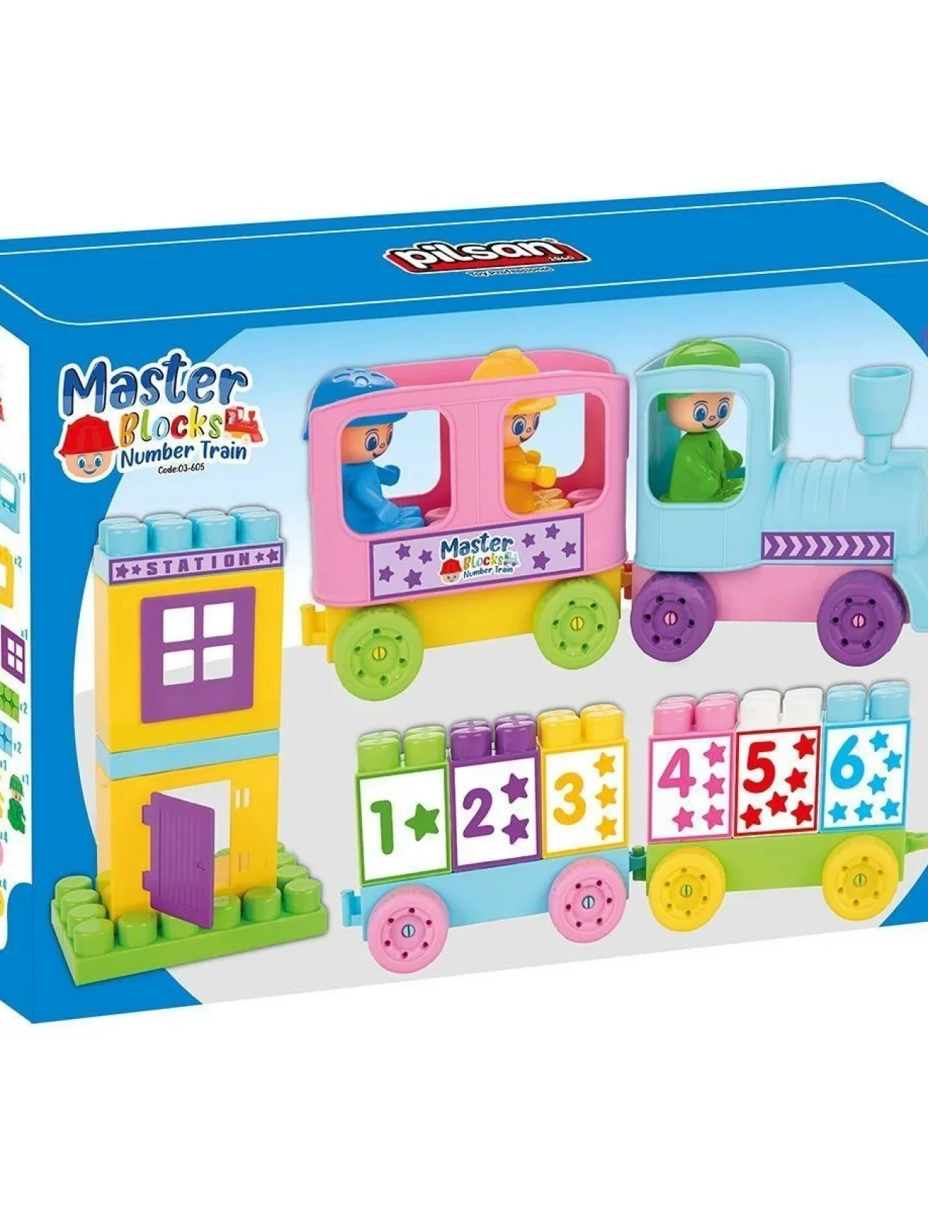 03 605 Master Blok Rakamlı Tren -Pilsan Oyuncak