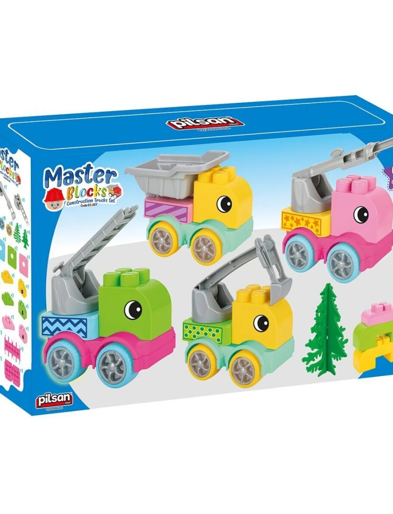 03 607 MASTER BLOKLAR İNŞAAT KAMYONLARI SETİ