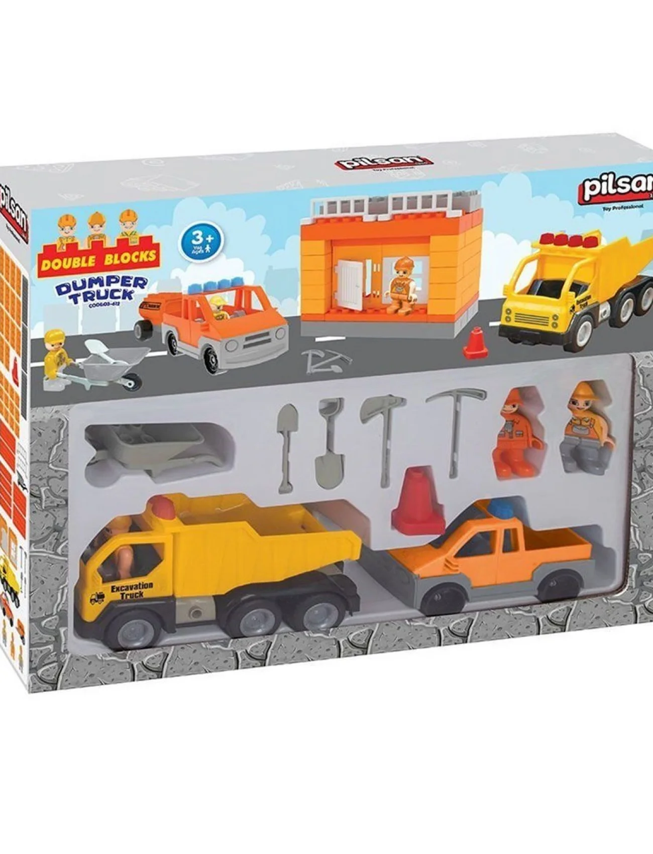 03 612 Double Blocks İnşaat Seti -Pilsan Oyuncak
