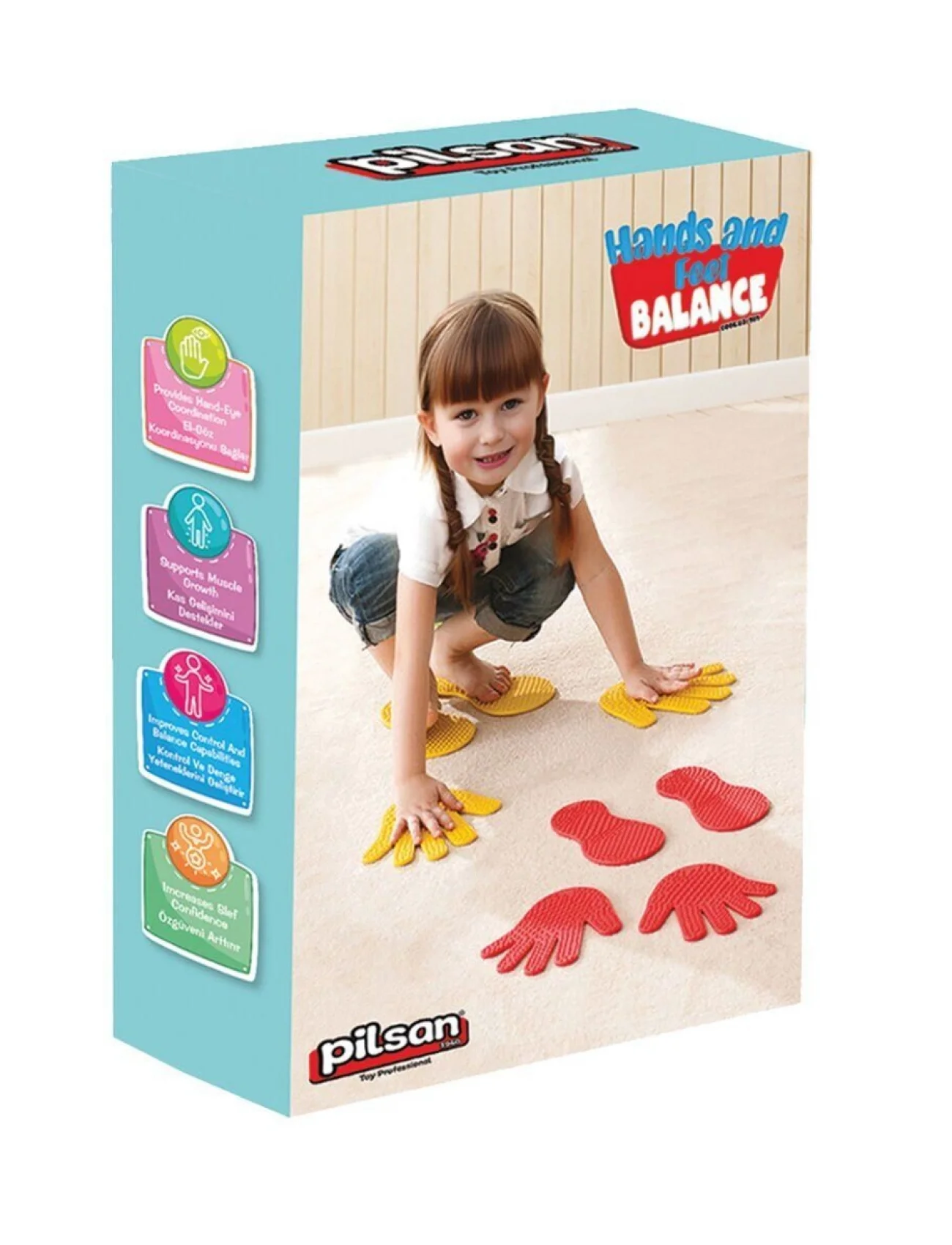 03 707 EL ve AYAK DENGE OYUNU KIRMIZI-SARI-MAVİ