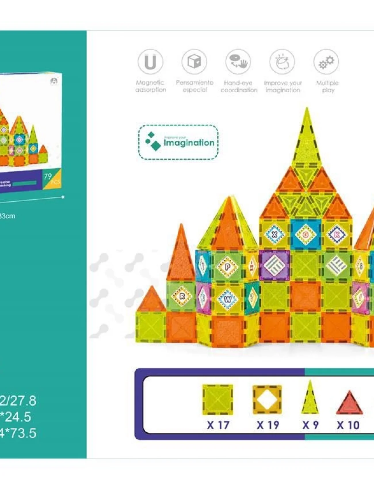 03-CH1044 5,5 CM MANYETİK BLOKLAR 79 PCS