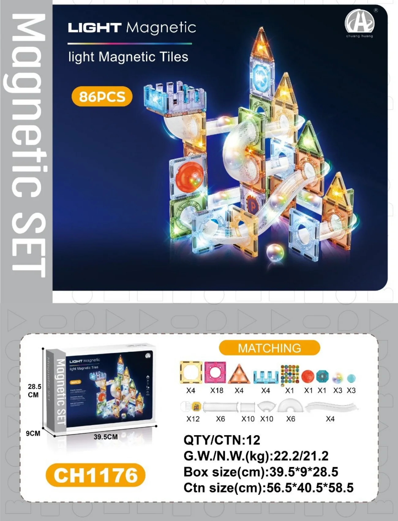 03-CH1176 7,5 CM MANYETİK BLOKLAR 86 PCS