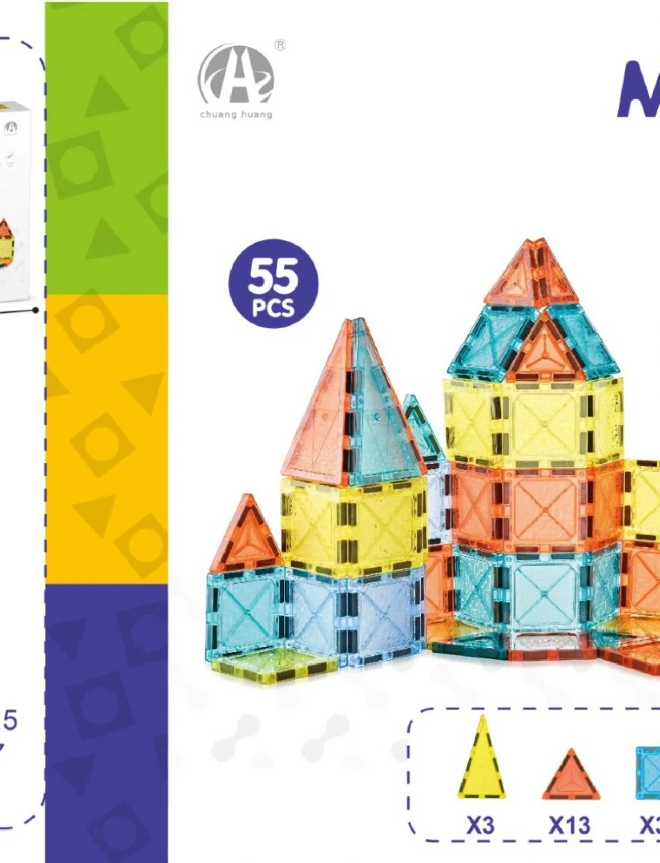 03-CH1300 5,5 CM MANYETİK BLOKLAR 55 PCS