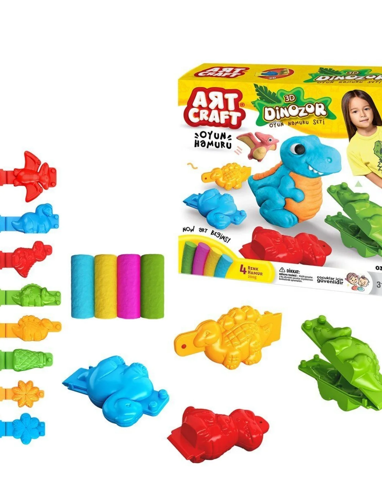 03549 3D DİNAZOR HAMUR SET 200GR