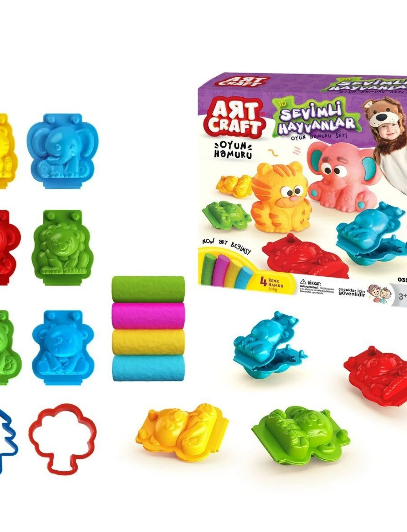 03550 3D HAYVANLAR HAMUR SET 200GR
