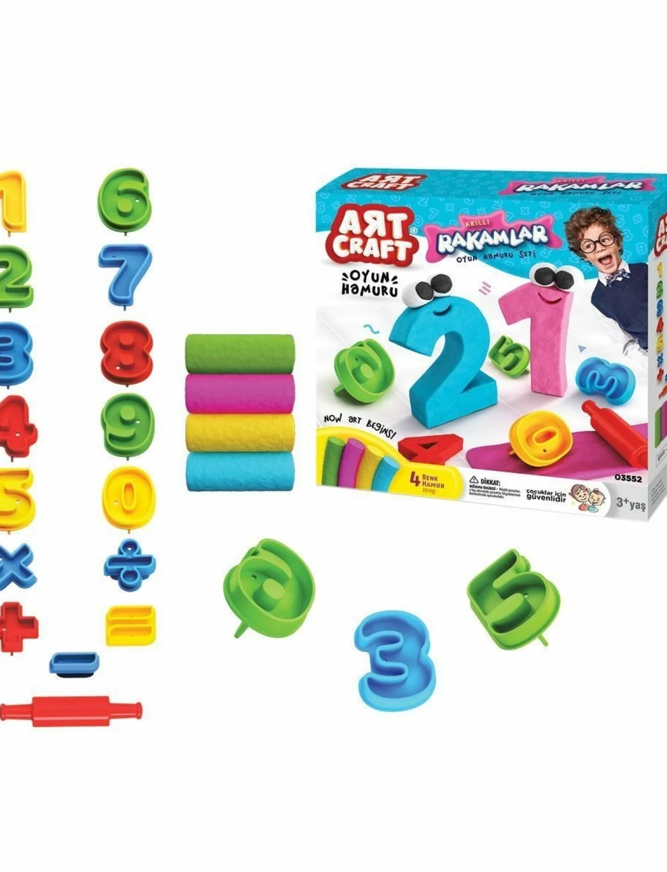 03552 3D RAKAMLAR HAMUR SET 200GR