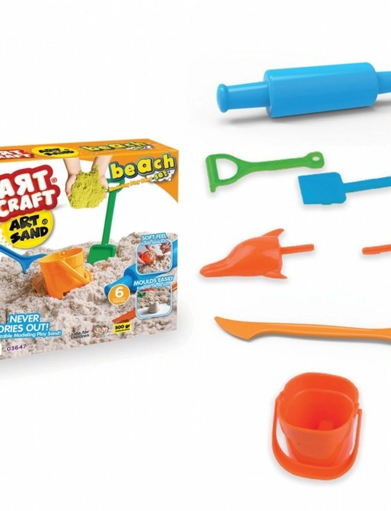 03647 500GR PLAJ KUM SET ART STAND