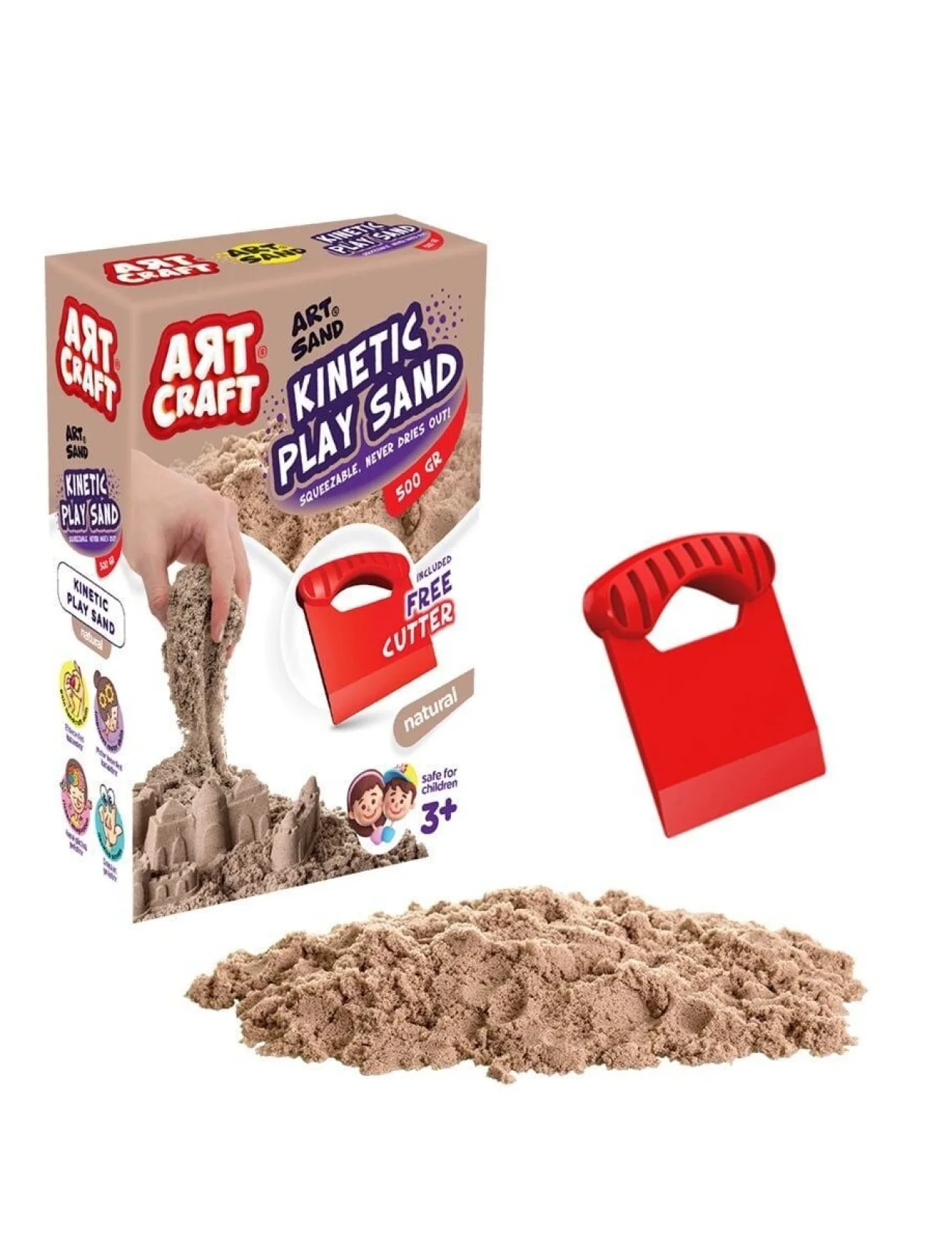 03685 AKSESUARLI NATUREL KİNETİK OYUN KUMU 500 GR