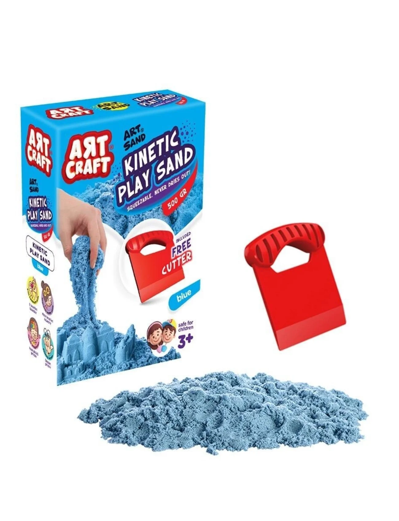 03686 Aksesuarlı Mavi Kinetik Oyun Kumu 500 gr