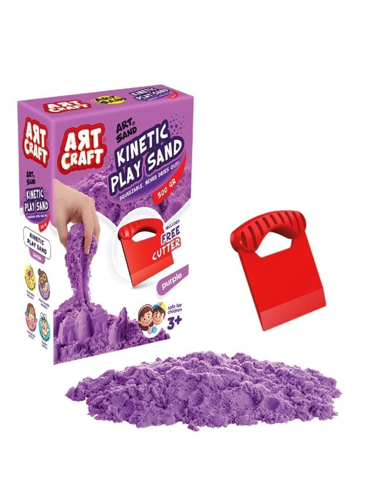 03689 Aksesuarlı Mor Kinetik Oyun Kumu 500 gr -Dede
