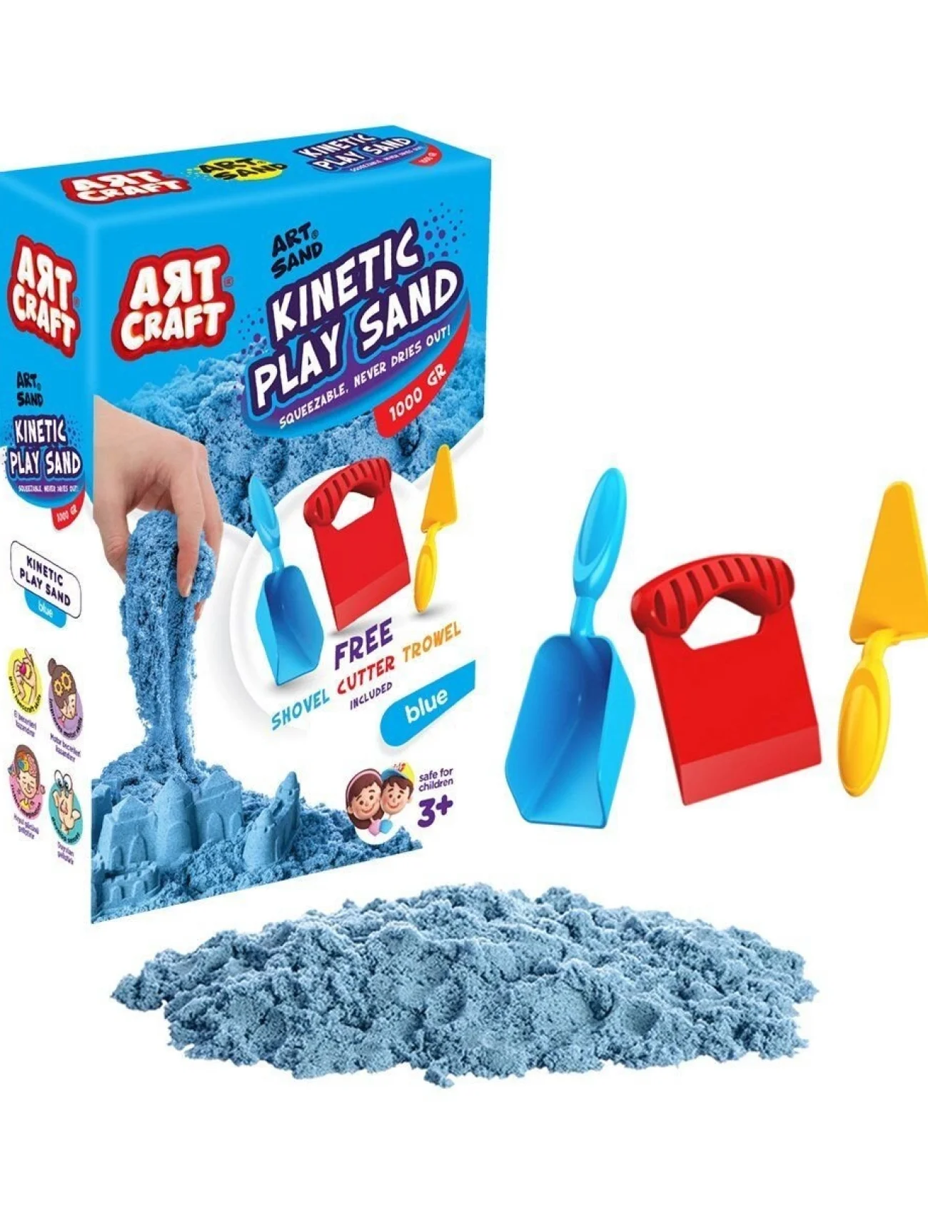 03691 AKSESUARLI MAVİ KİNETİK OYUN KUMU 1000 GR