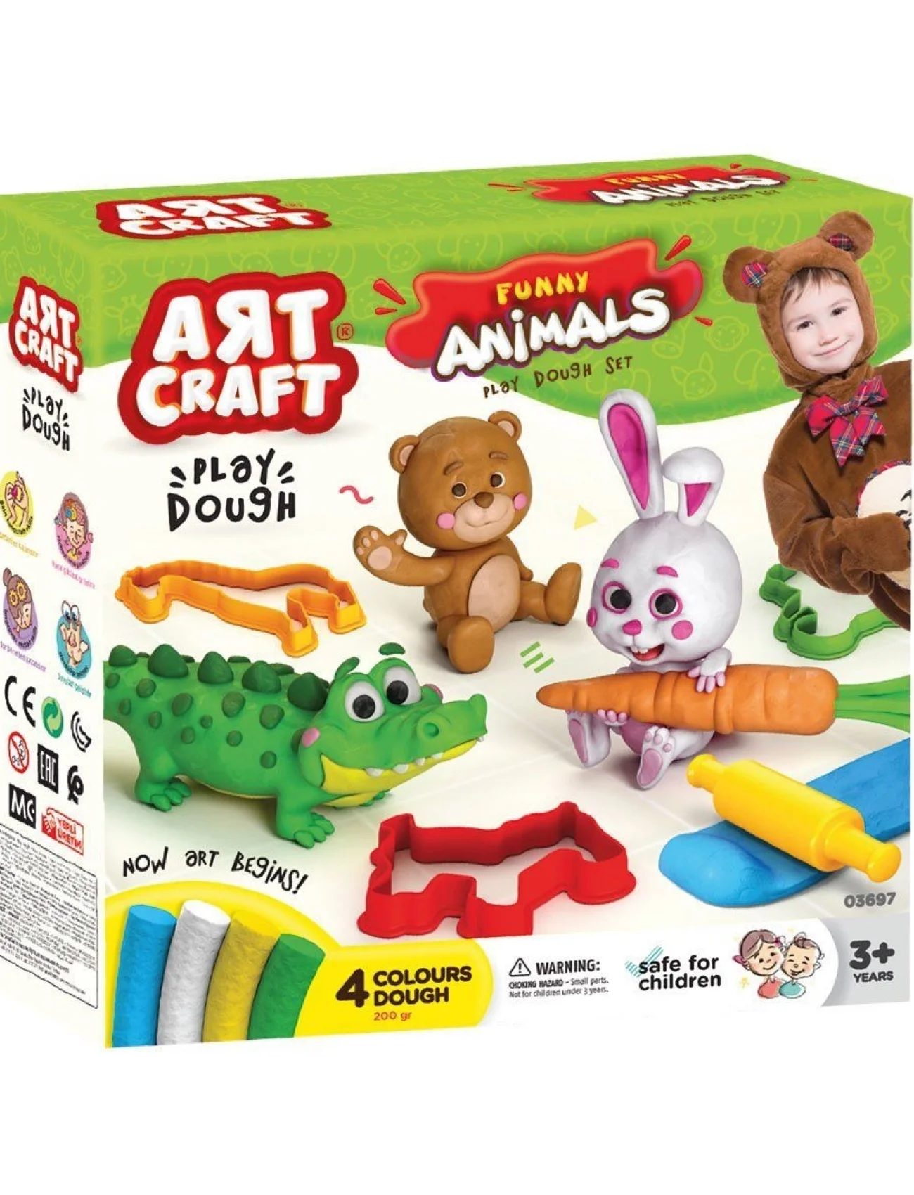 03697 Art Craft Eğlenceli Hayvanlar Hamur Set 200 gr