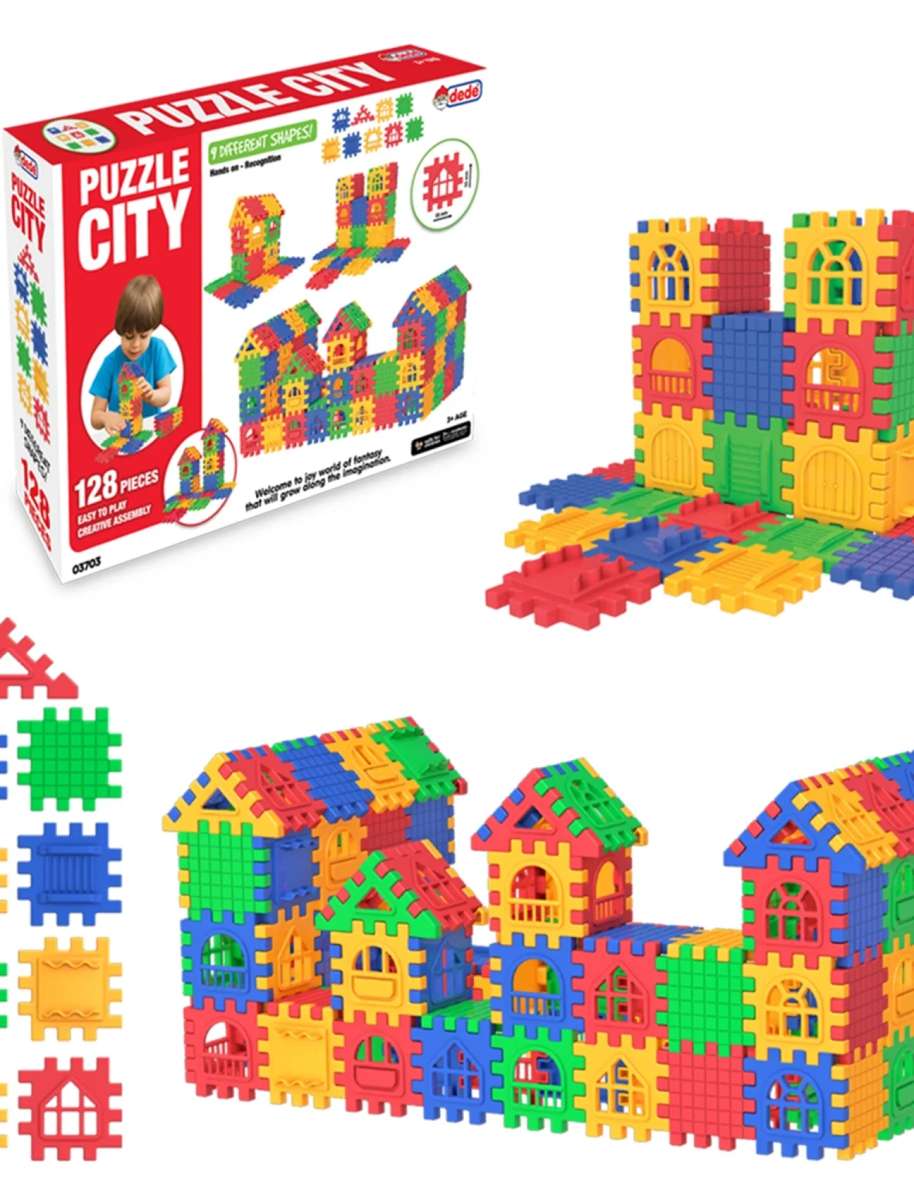 03703 Puzzle City 128 Parça -Dede