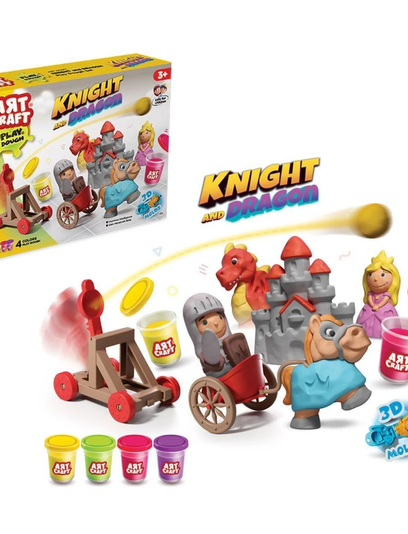 03848 Şövalye ve Ejderha Oyun Hamuru Seti 280 gr -Dede