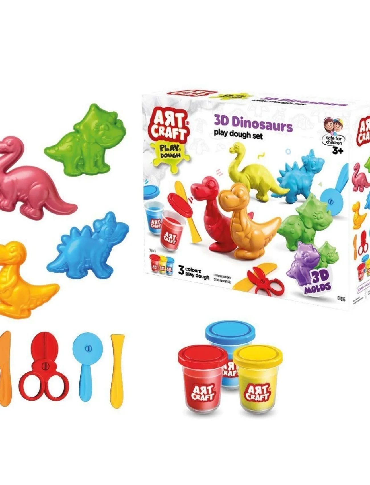03995 Art Craft 3D Dinozorlar Hamur Set 168 Gr -Fentoys