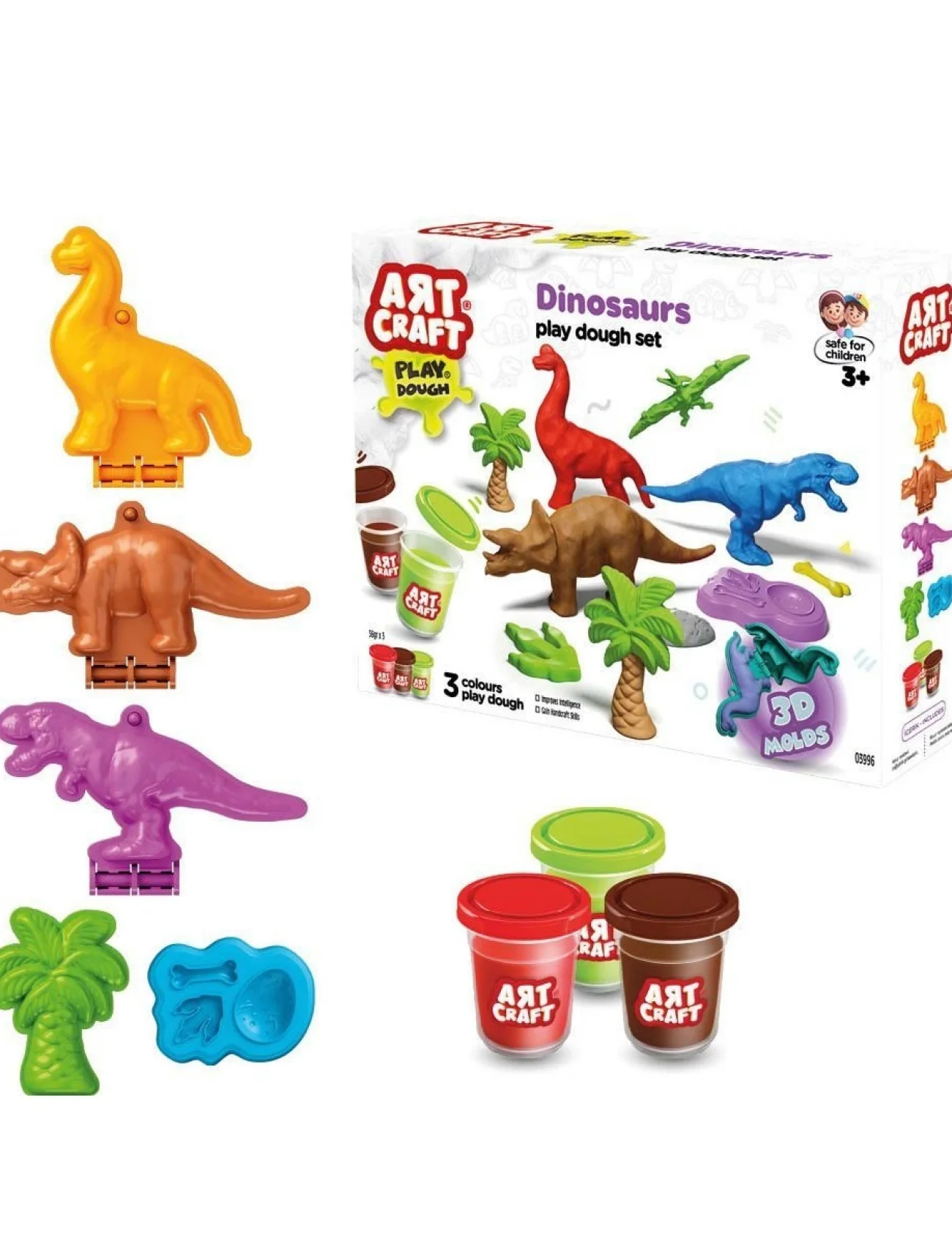 03996 Art Craft Dinozorlar Hamur Set 168 Gr -Fentoys