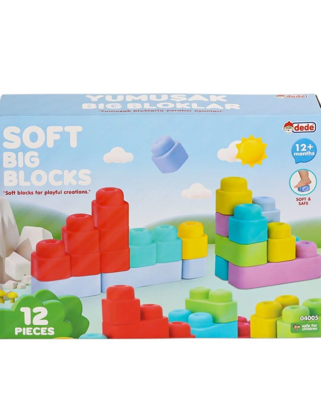 04005 Yumuşak Big Bloklar 12 Parça -Dede