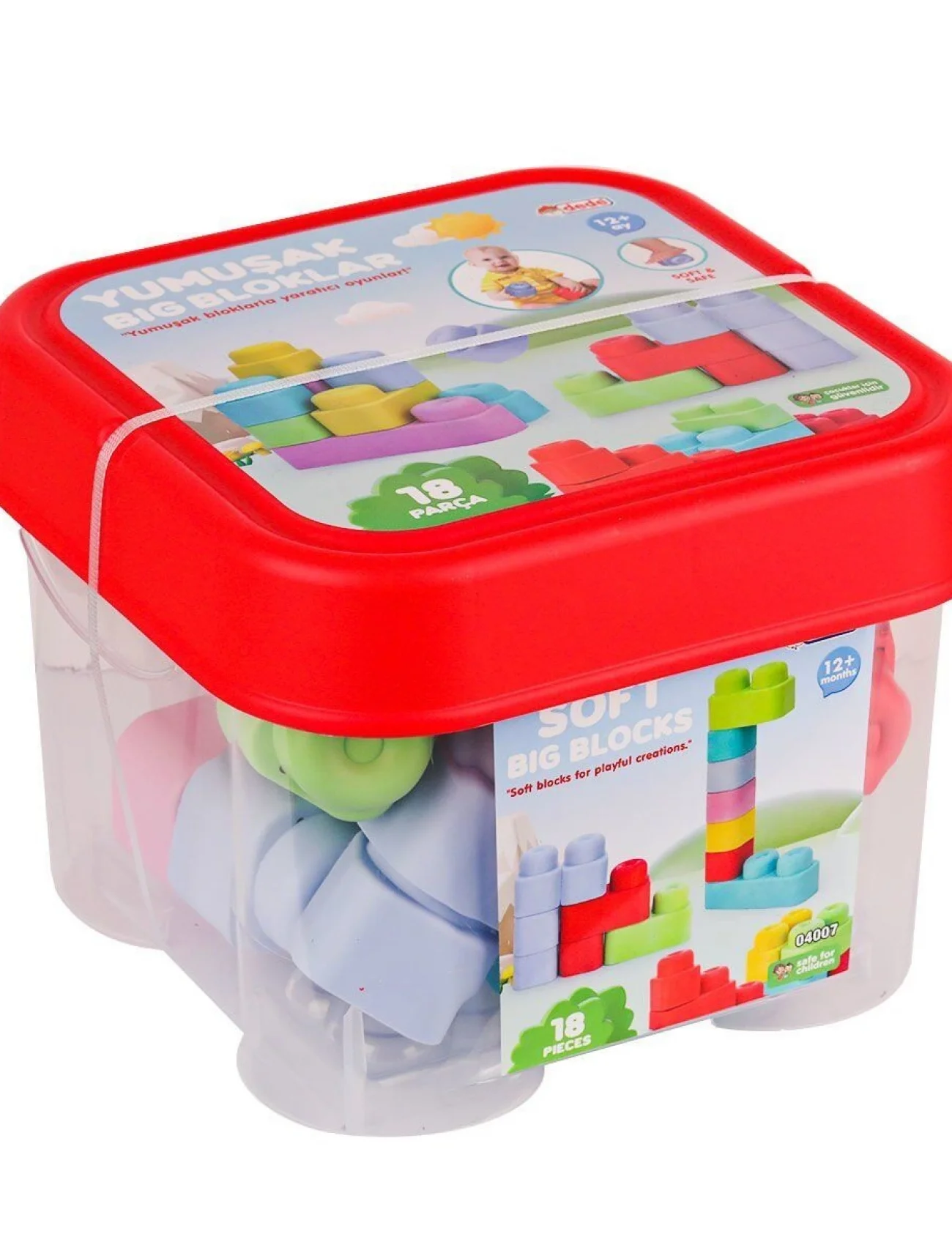 04007 Yumuşak Big Bloklar Kova 18 Parça -Dede