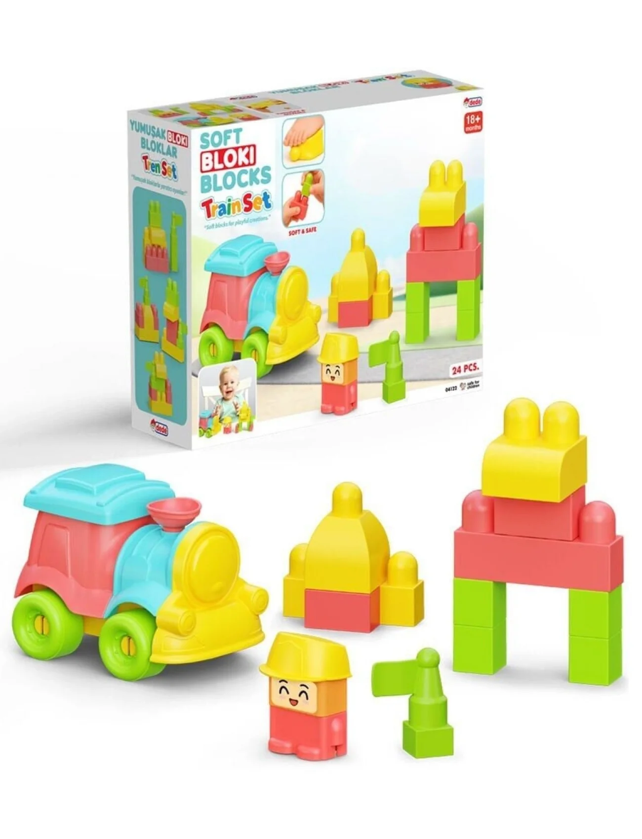 04122 YUMUŞAK BLOKİ BLOKLAR TREN SET 24 PARÇA