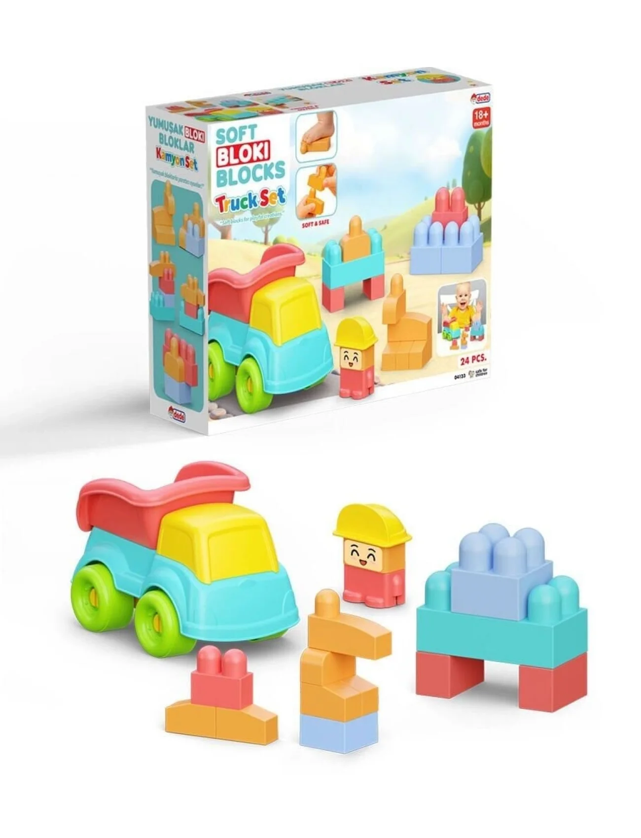 04123 YUMUŞAK BLOKİ BLOKLAR KAMYON SET 24 PARÇA