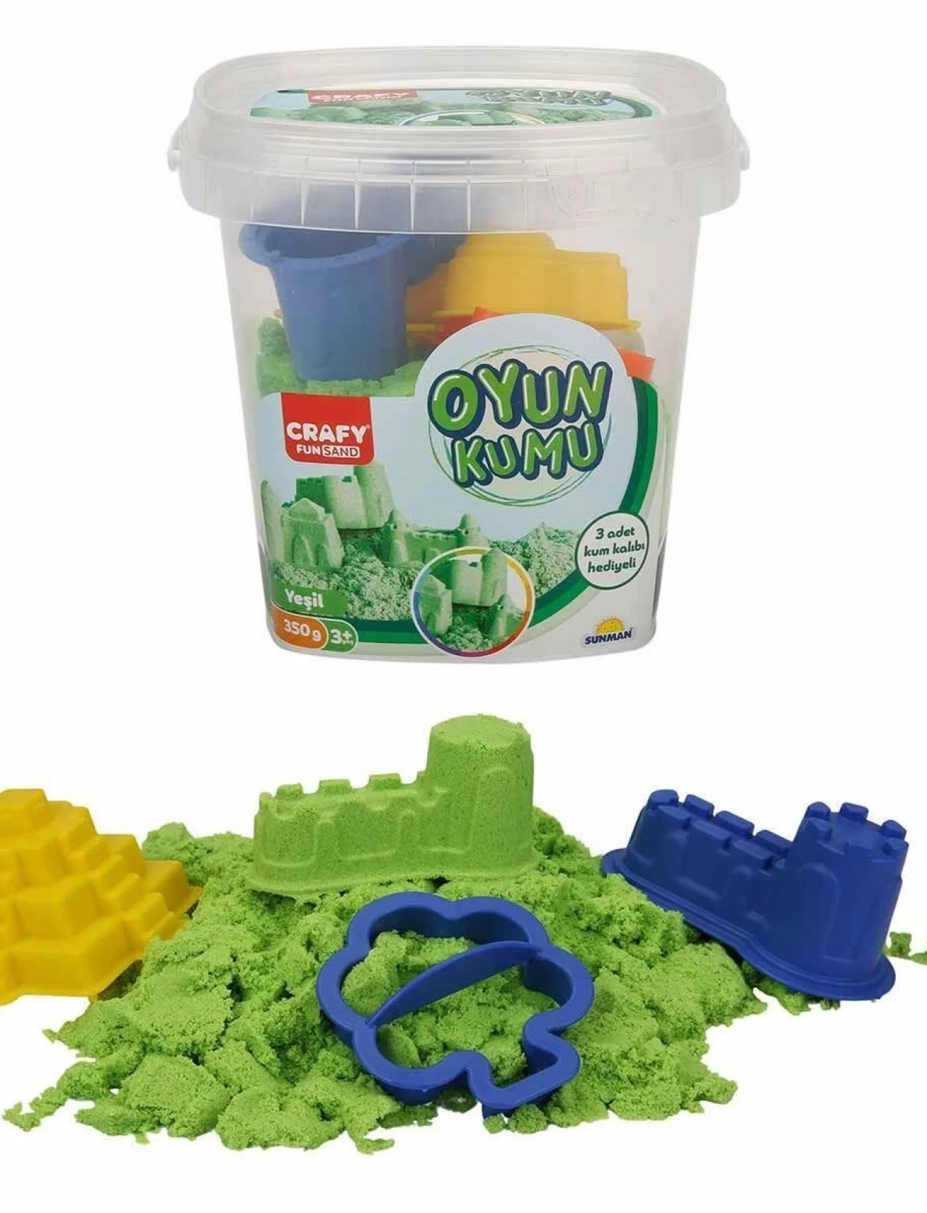 0454 Crafy Oyun Kumu Seti Yeşil 350 g