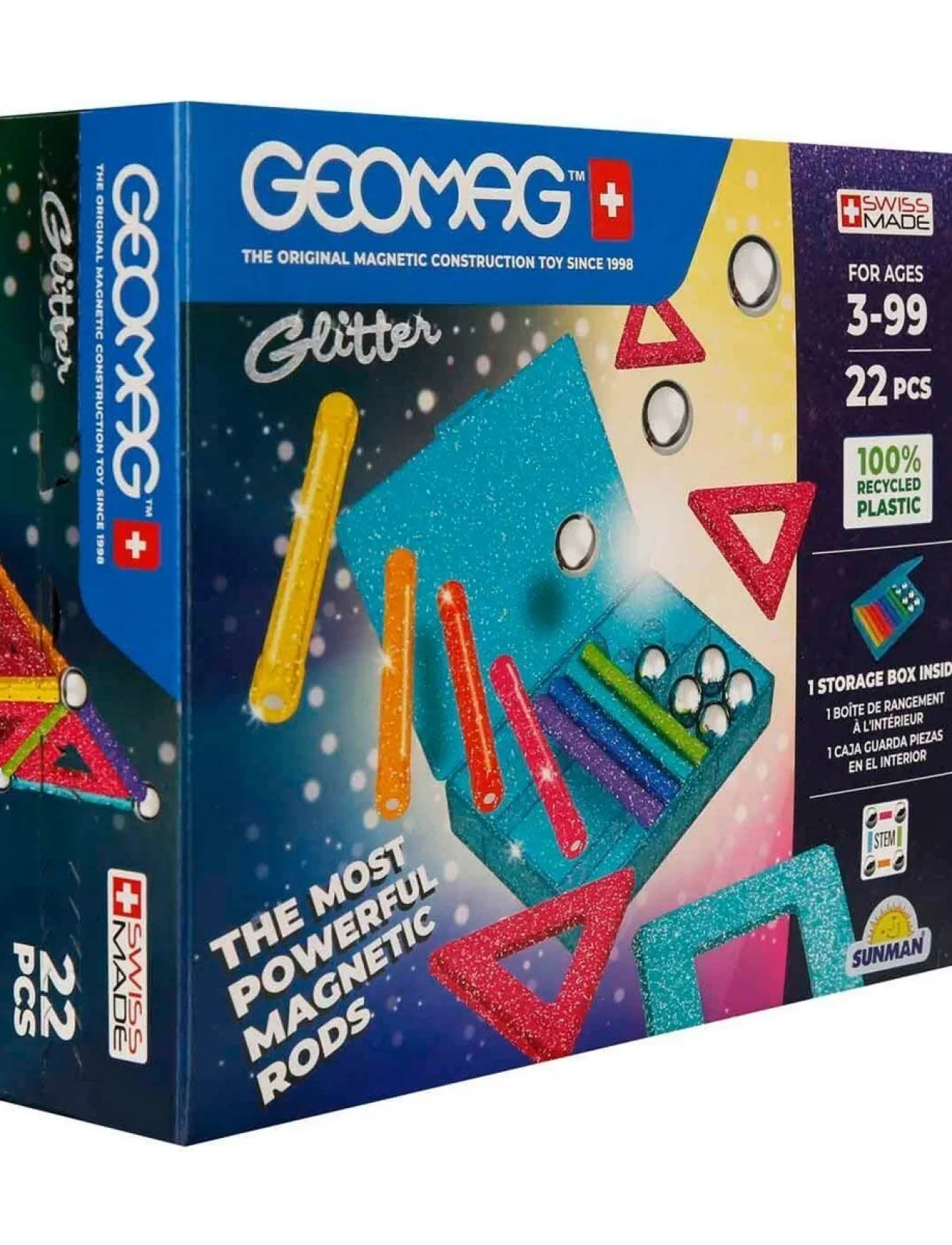 0534 Parıltı Manyetik Çubuklar 22 Parça