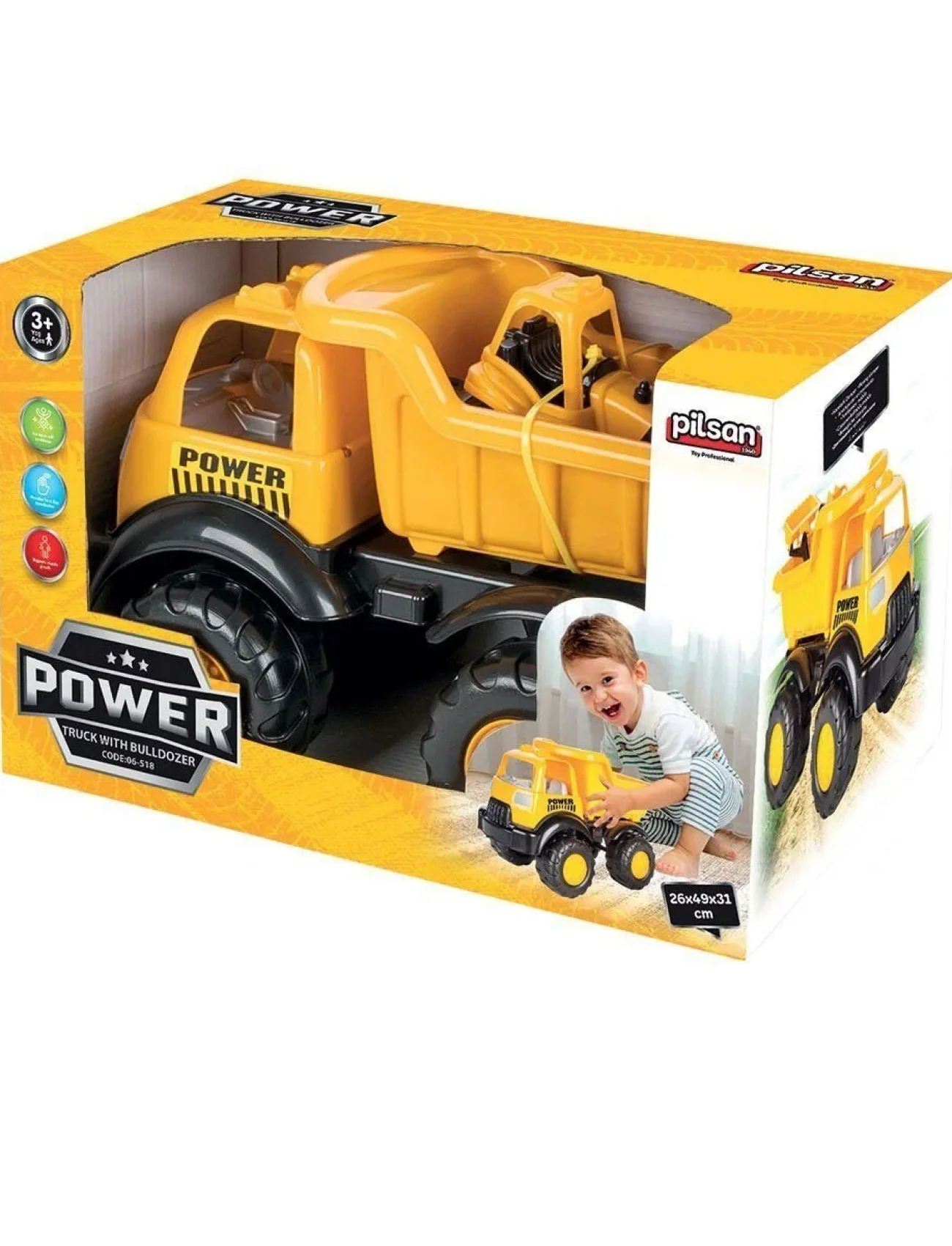 06 518 Power İş Makineli Kamyon -Pilsan Oyuncak