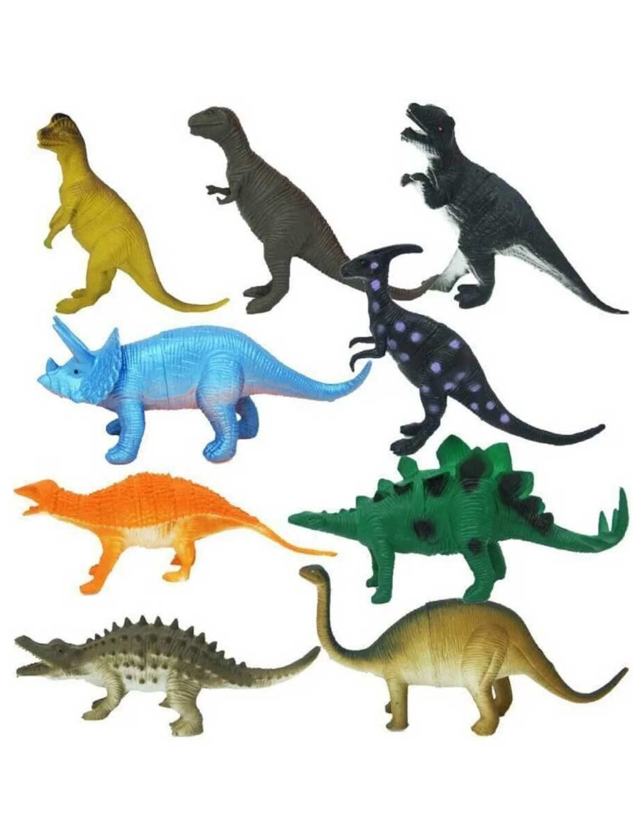 0714 Dinozorların Dünyası Poşetli 9lu Hayvan Oyun Seti -Sunman