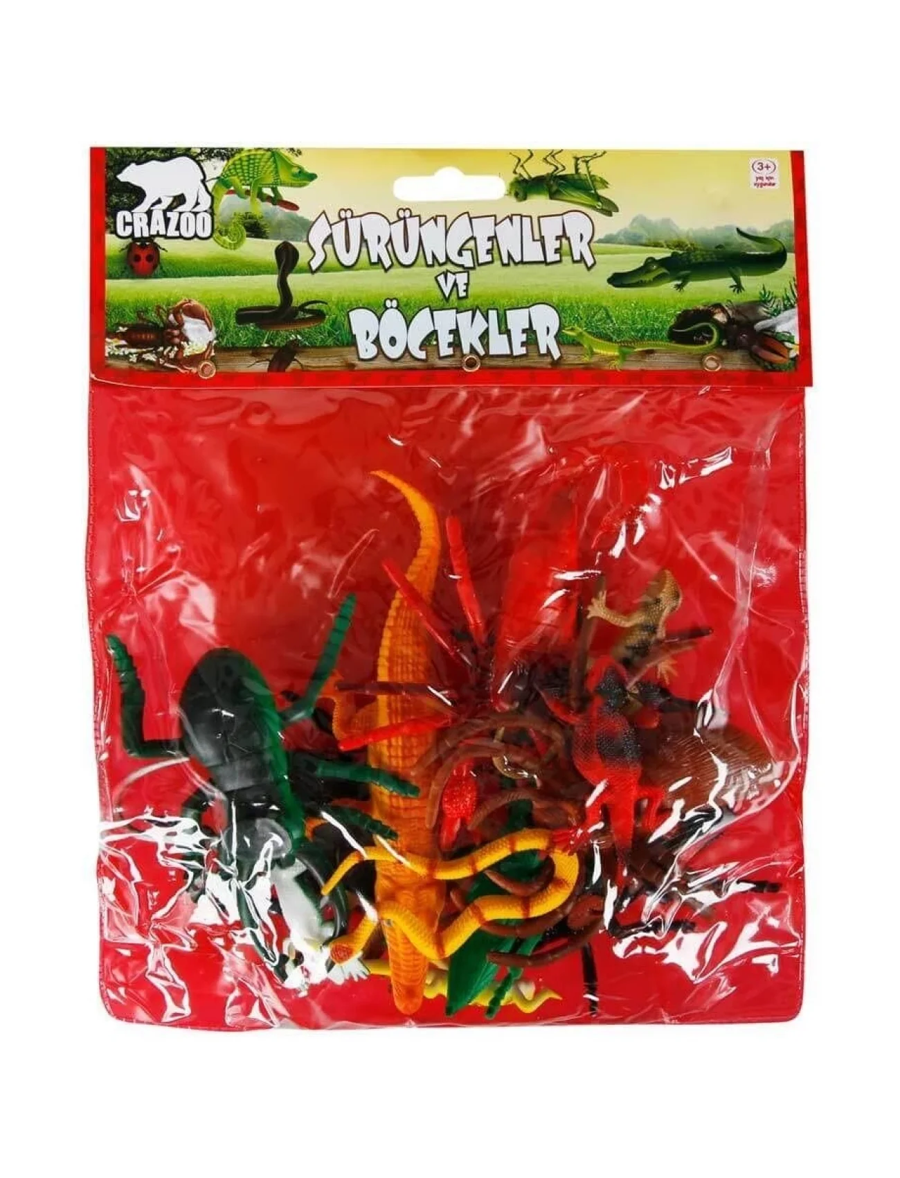 0716 Sürüngenler ve Böcekler Poşetli Hayvan Oyun Seti 13lü