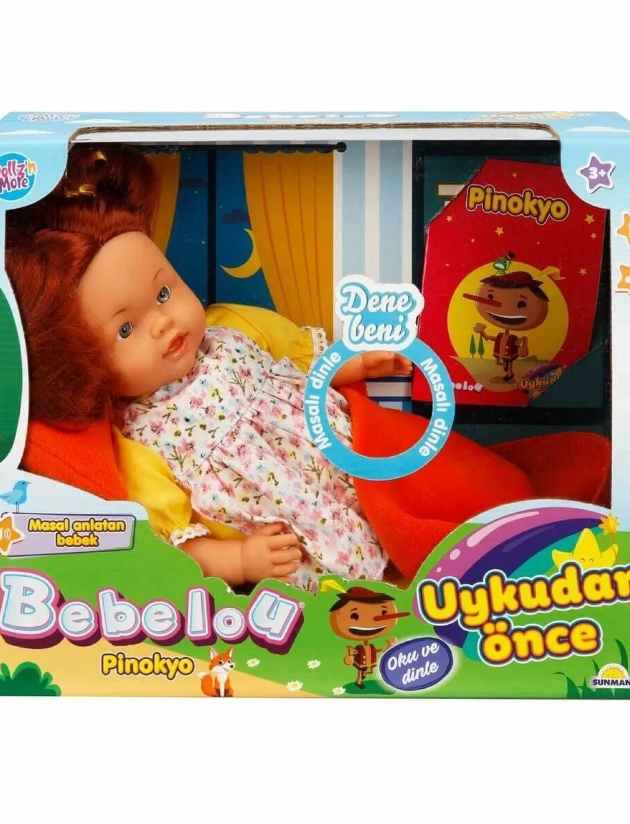 1040042 Bebelou Uykudan Önce Bebeği Masal Anlatan Pinokyo 40 cm -Sunman