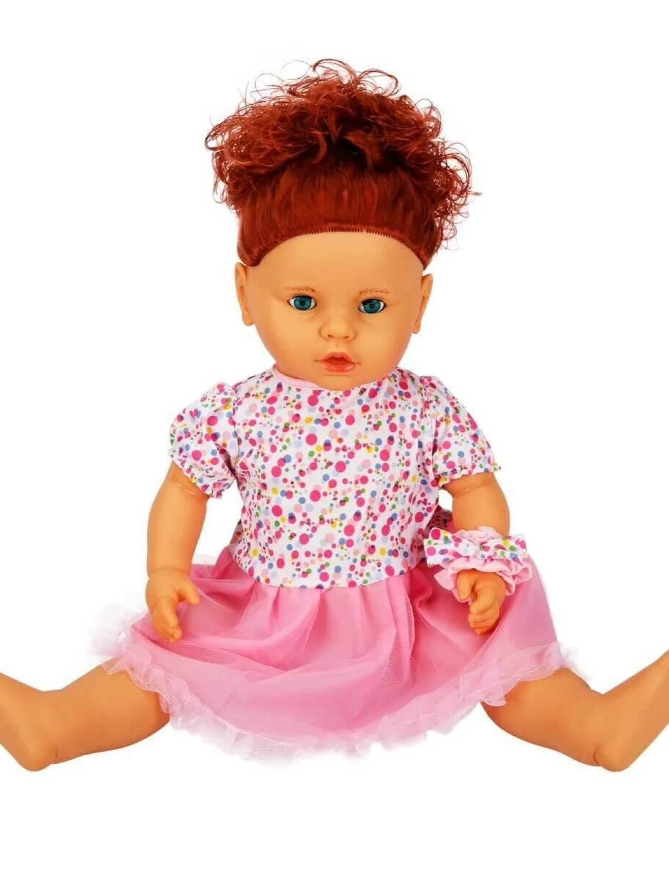 1060011 Lila Sesli Saçlı Et Bebek 60 cm